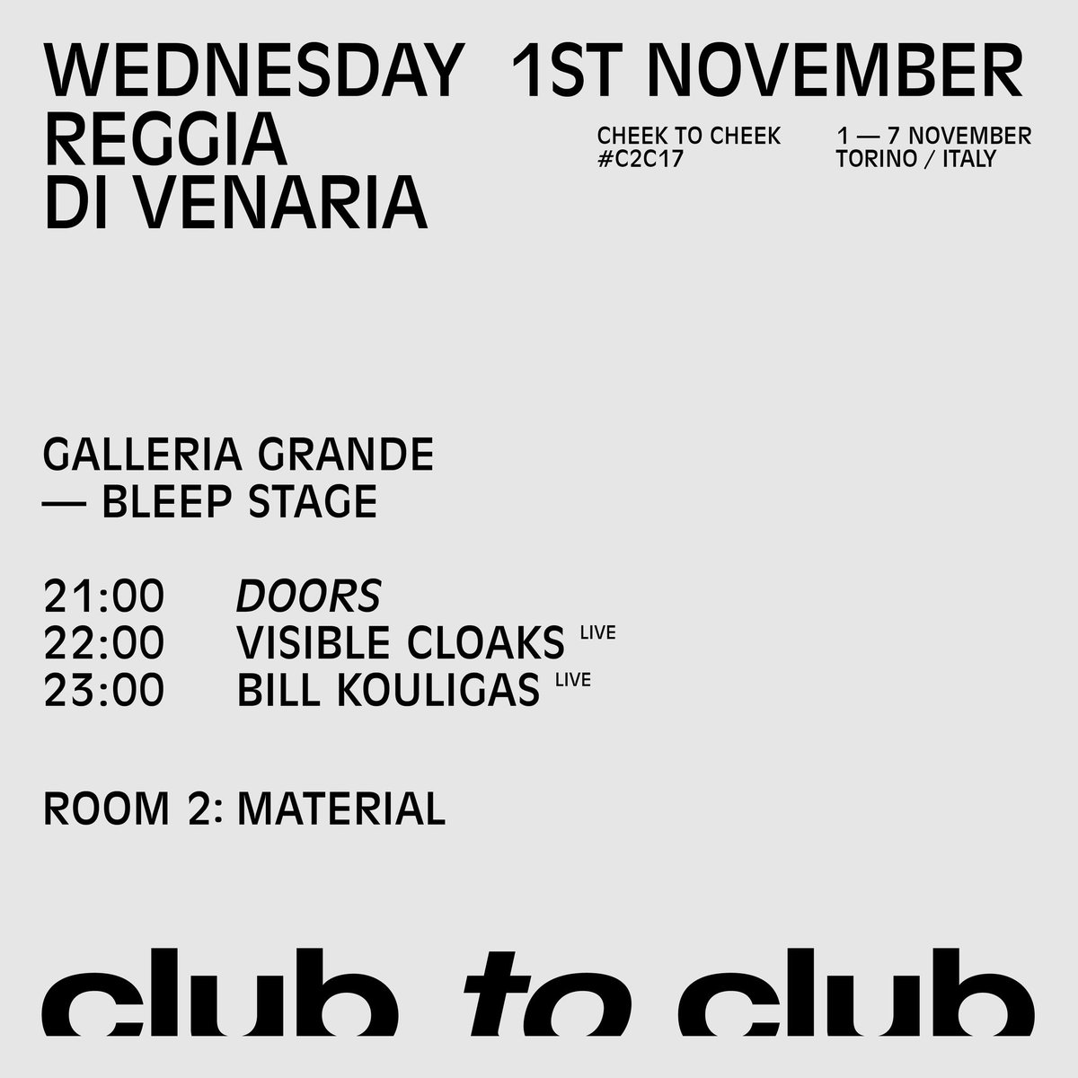 ClubToClub's tweet image. Here are full set times for #C2C17! 💃