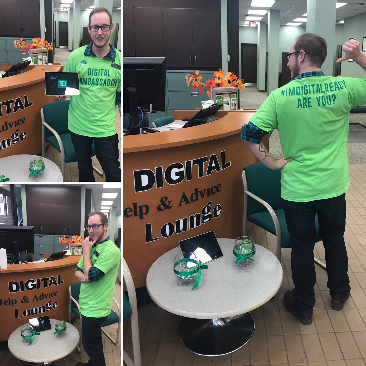 KatiePrice05's tweet photo. It's #DigitalConnectionDay today and Sam is ready to help you get Digital ready, Fort Frances! #ImDigitalReady are you? @AndrewP_TD https://t.co/5YljTk9kiF