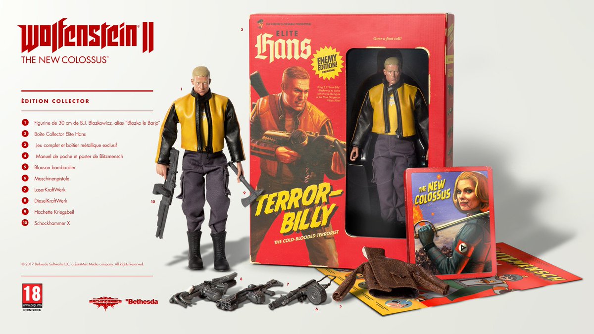 PlayStationFR's tweet image. 🎁 RT + Follow pour tenter de gagner 2 Edition Collector Wolfenstein II sur PS4.
Tirage au sort le 3 novembre !
Voici à quoi elle ressemble ⬇