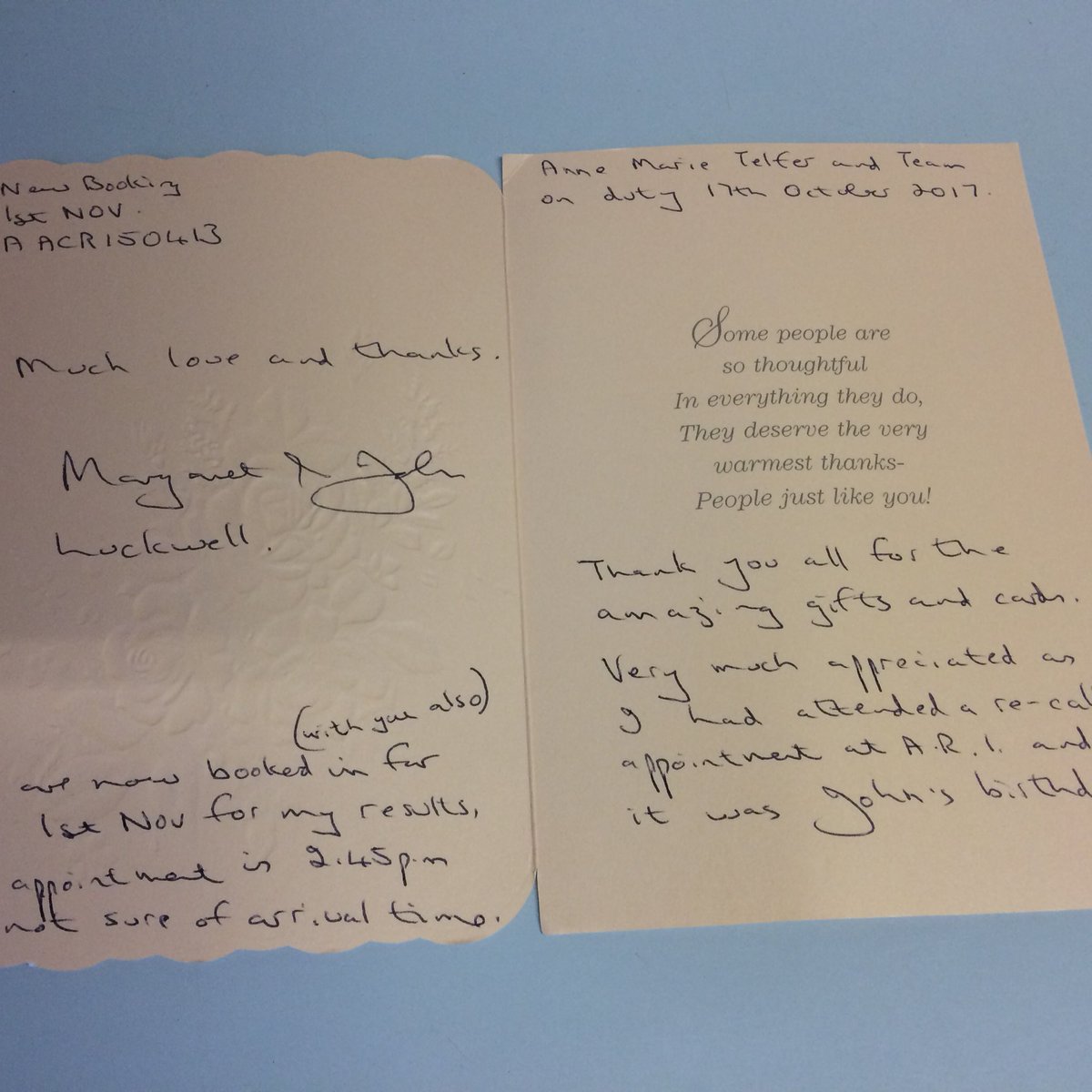 Some lovely cards from our guests 😊