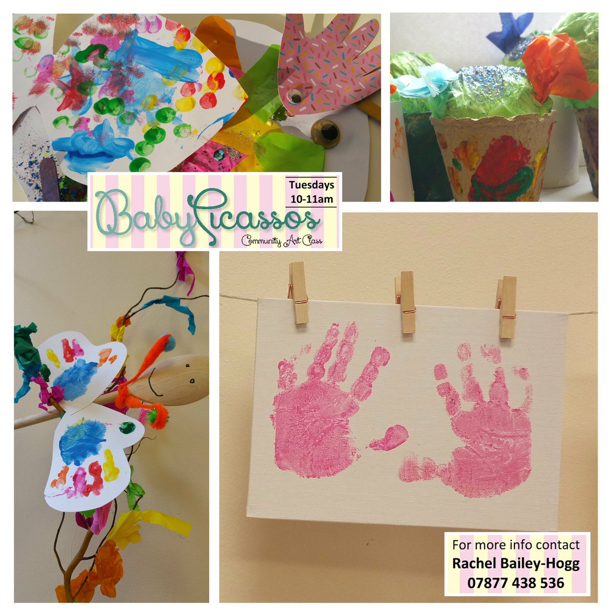 Baby Picasso's returns on Tues 10am! Fun, informal, messy #art class designed for 1-5 year olds to freely explore colours, shapes &amp; textures