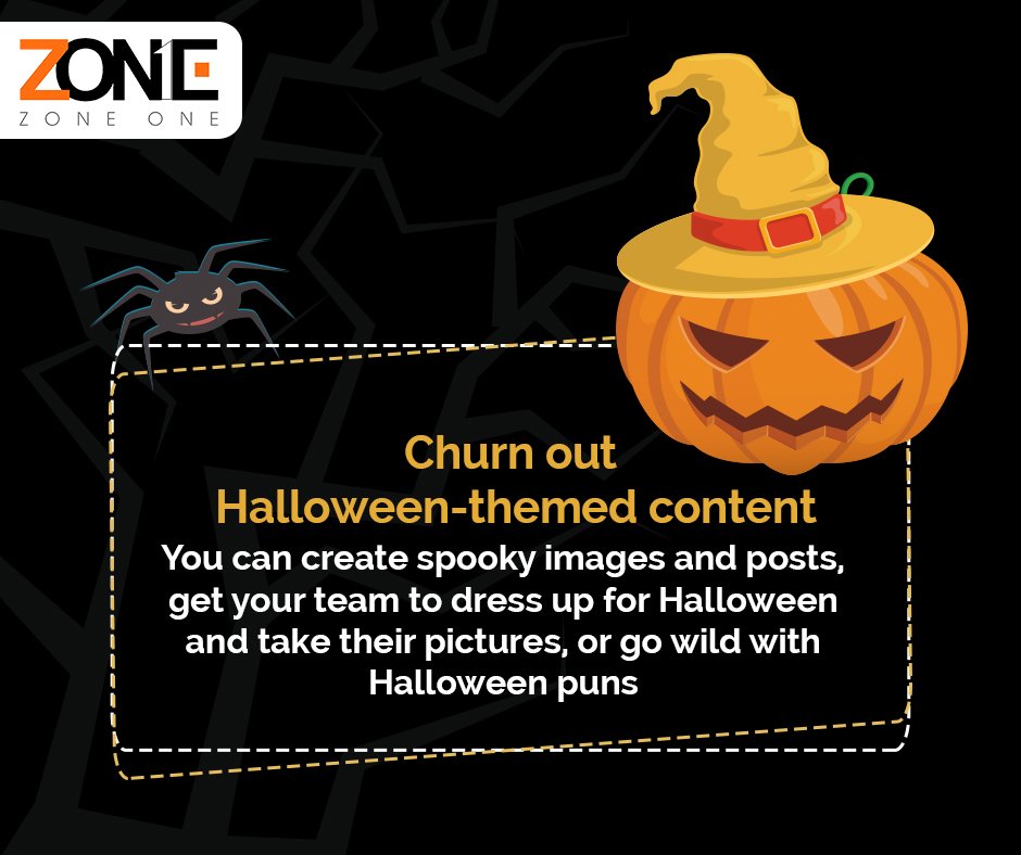 zoneonedigital's tweet photo. These last-minute #Halloween marketing tricks will give a treat to your clients #digitalmarketing #marketingtips #socialmedia #GrowthHacking https://t.co/uy3CLYXiSz