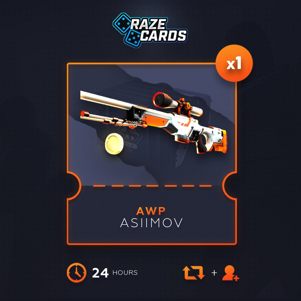 razecards's tweet photo. 🔥 AWP Asiimov Giveaway

👉 RT &amp; Follow @razecards &amp; Tag 2 Friends
👉 Open cases https://t.co/E8286UO7Kd        

Winner in 24 Hours! https://t.co/MwWu2LkKhW