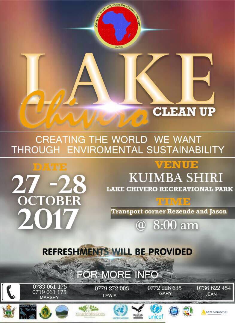 UNICEFZIMBABWE's tweet photo. 100 people today at the clean-up, tell people, come tomorrow. Initiative by AYICC. #donlitter #Iampartofthesolution #lakechivero https://t.co/JSRwduFmbu