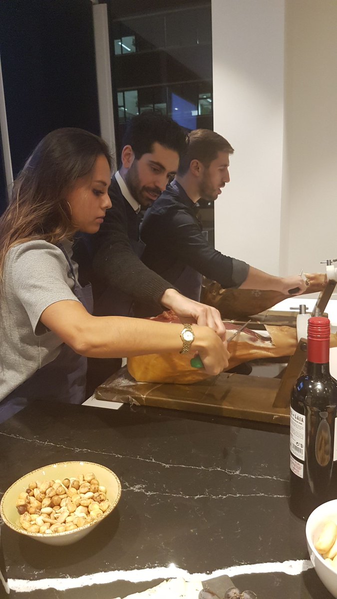 FormeUK's tweet photo. An evening full of innovative surfaces, ham and laughter! Thanks for having us @CosentinoUK @Brindisa #mastercarvers #design https://t.co/WZfpue6xtR