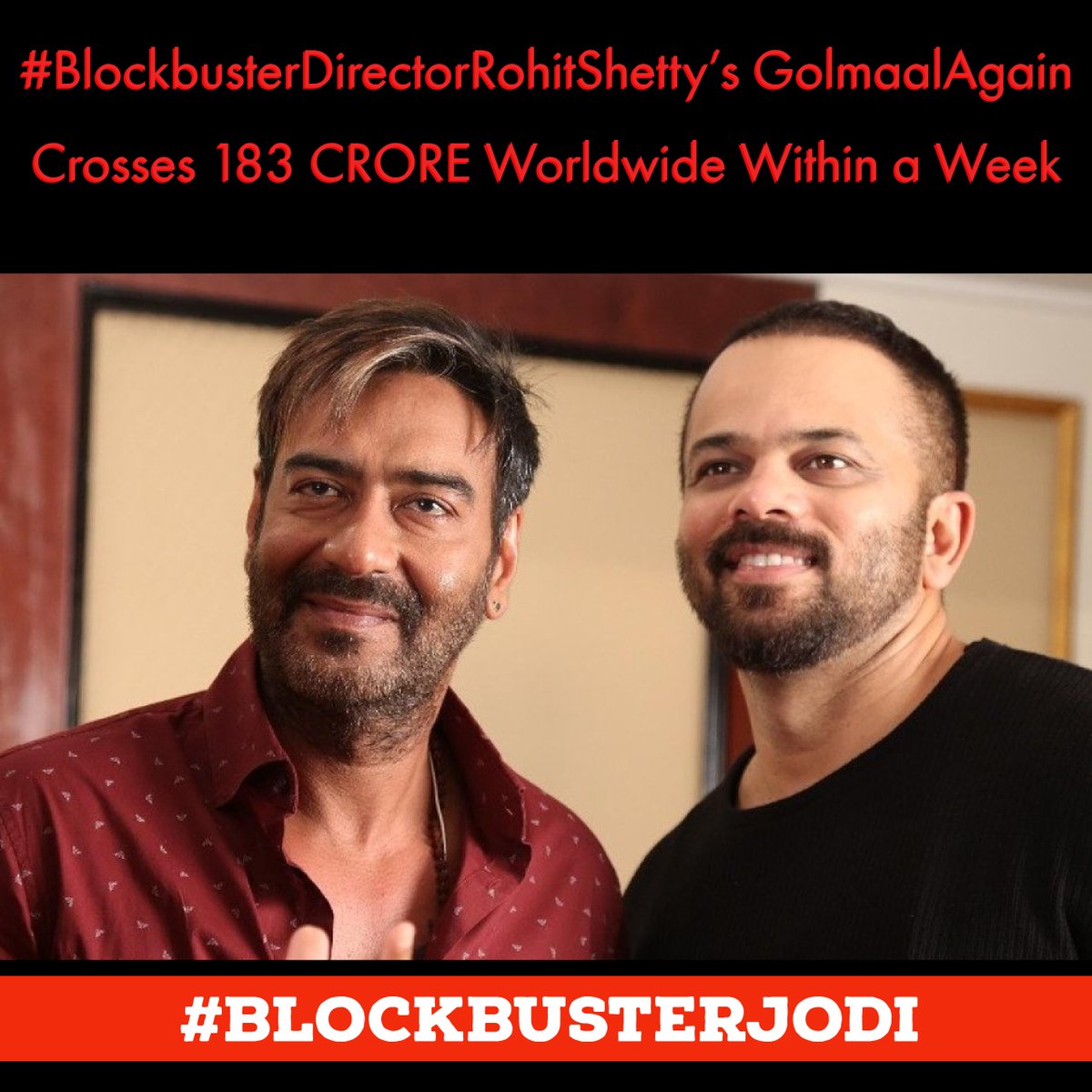 itsrohitfc's tweet image. A movie to remember &amp;amp; enjoy for a lifetime!  #RohitShetty&apos;s #GolmaalAgain collects 183Cr globally in 6 days!
Source: bollywoodhungama.com/news/box-offic…