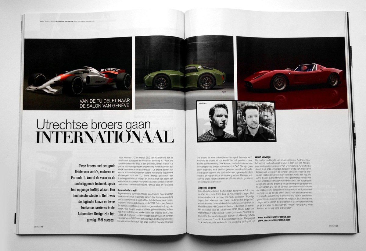 <a href="/LevenUtrecht/">@LEVEN!Utrecht</a> Bedankt voor dit gave artikel over ons #Freelance #Automotive #design werk! @andriesvo <a href="/LevenMagazine/">LEVEN! media</a> #Utrecht