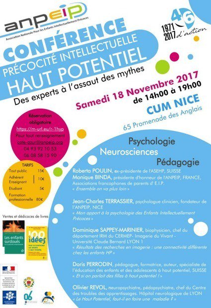[CONFÉRENCE] ANPEIP à Nice « Précocité intellectuelle &amp; Haut Potentiel" sco.lt/6zG7xB