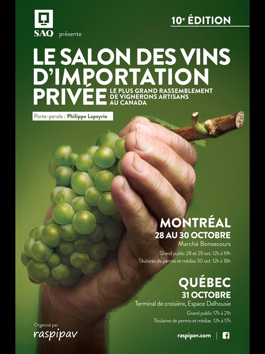 phillapeyrie's tweet photo. Ça débute demain à midi au Marché Bonsecours les amis! 🍾🍷@raspipav @samyrabbat @SAQCellier @MarioLandryRDL @paplain 😀#vin #vins https://t.co/Mtl8SFs0Kr