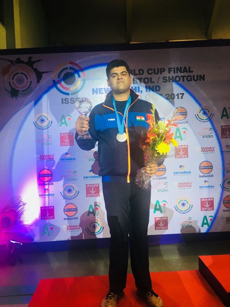 VeblrOfficial's tweet photo. #Victoryceremony :  Double Trap Men final #ISSFWCF congrats #SangramDahiya
@ISSF_Shooting @IndiaSports @Media_SAI @RaninderSingh https://t.co/FgtjUM4IBq