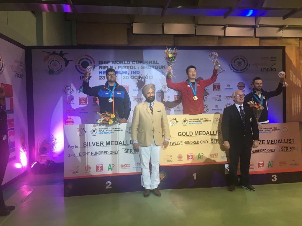 VeblrOfficial's tweet photo. #Victoryceremony :  Double Trap Men final #ISSFWCF congrats #SangramDahiya
@ISSF_Shooting @IndiaSports @Media_SAI @RaninderSingh https://t.co/FgtjUM4IBq