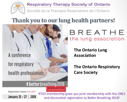 macdosha's tweet photo. On behalf of @RTSociety_ONT, we celebrate our lung health partners such as @OntarioLung, ORCS & thank to our corporate sponsors! #RTWeek2017 https://t.co/wpb3owj2Wg