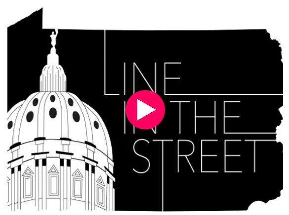 FairDistrictsPA's tweet photo. Line in the Street on PA #Gerrymandering: 'I believe in the concept of democracy &amp; gerrymandering is strangling it." https://t.co/HCHzShxWsh https://t.co/zKoO5AKc5q