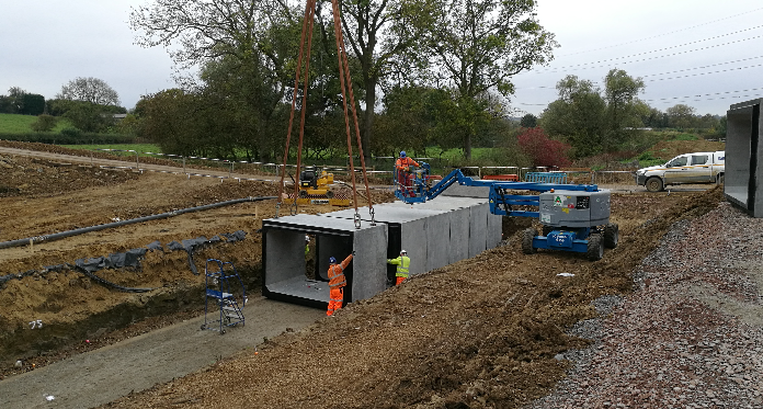 ABMPrecast's tweet photo. A successful installation of these box culvert units by our team, in far from favourable weather conditions! https://t.co/95ZXjMKKcO