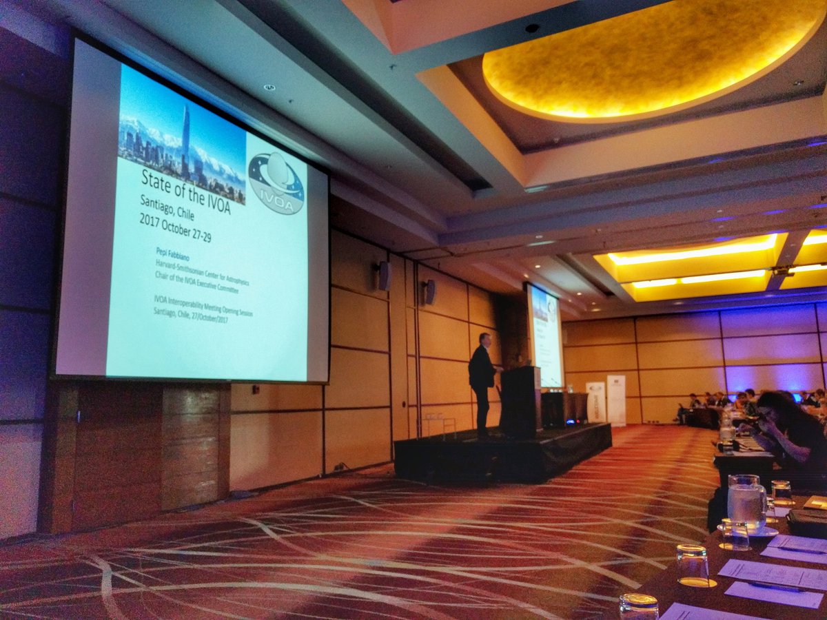 asterics2020's tweet photo. After a successful #ADASS2017CL, #IVOA is starting. Looking forward to many interesting talks about #virtualobservatory news and tools. https://t.co/zhwKH9Oc5G