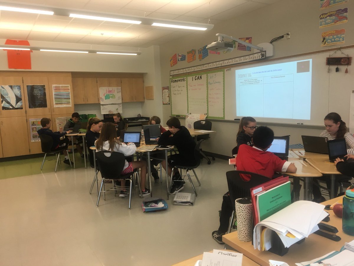 MrsJohnson01880's tweet photo. ELA Bruins class gathering evidence to support their position on relying on technology too much. #workinghardFridaymorning @MrsDuncanELA https://t.co/ucX4fe6z4N
