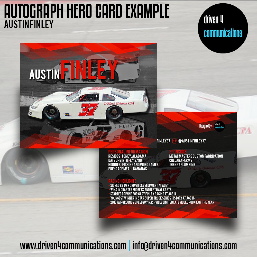 driven4comm's tweet image. Check out our latest hero card design for Austin Finley. Send us a message if you are interested in your own hero cards!