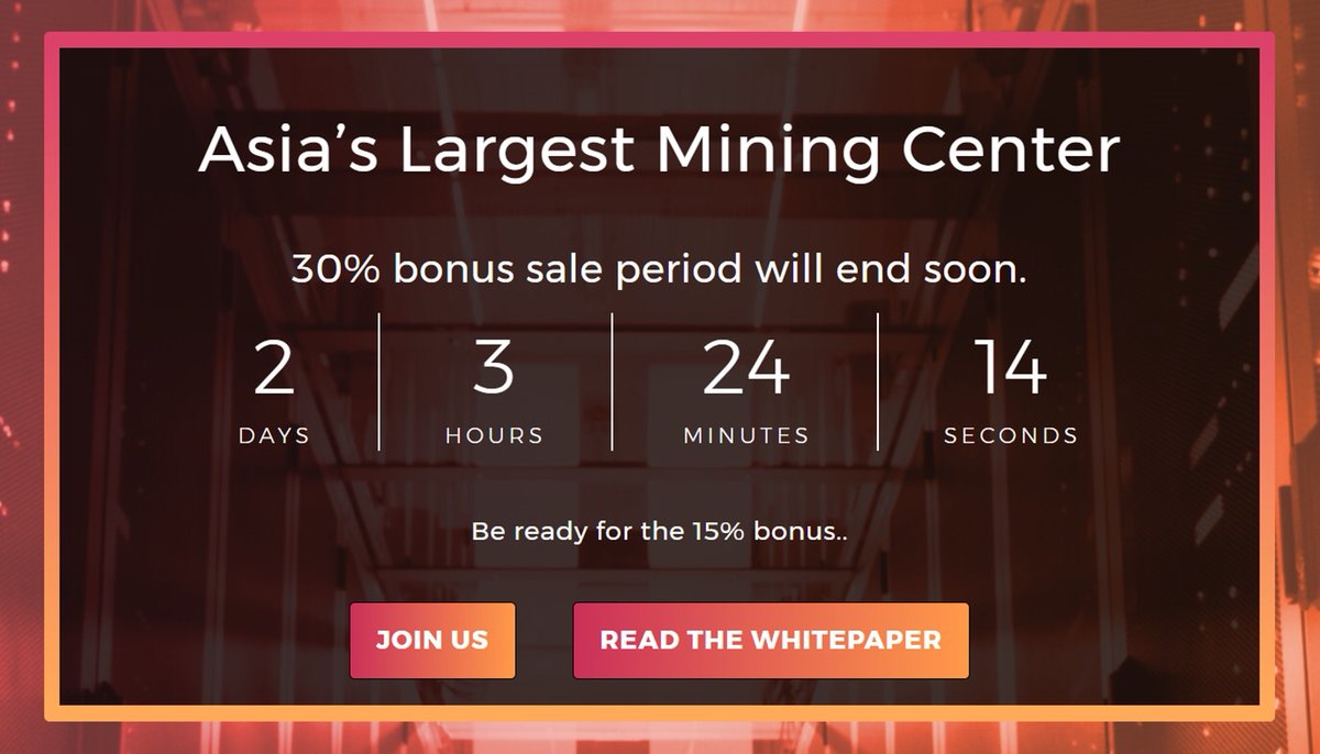 Speed_Mining's tweet photo. 本日よりトークンセールを開始!!ご予約の方に最大30％ボーナストークンプレゼント！期間は10月29日23：59まで！https://t.co/6VrH4eDJBJ
#マイニングセンター #仮想通貨 #ICO #イニシャルコインオファリング #ホワイトペーパー #smscoin https://t.co/xb380nTs2y