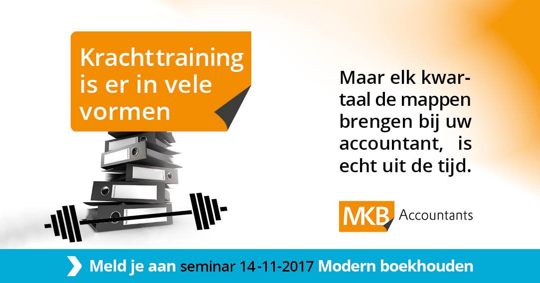Klaar voor de nieuwe manier van boekhouden? Bezoek onze seminar op 14 november. Meer informatie: bit.ly/2gHglby Meld u snel aan!