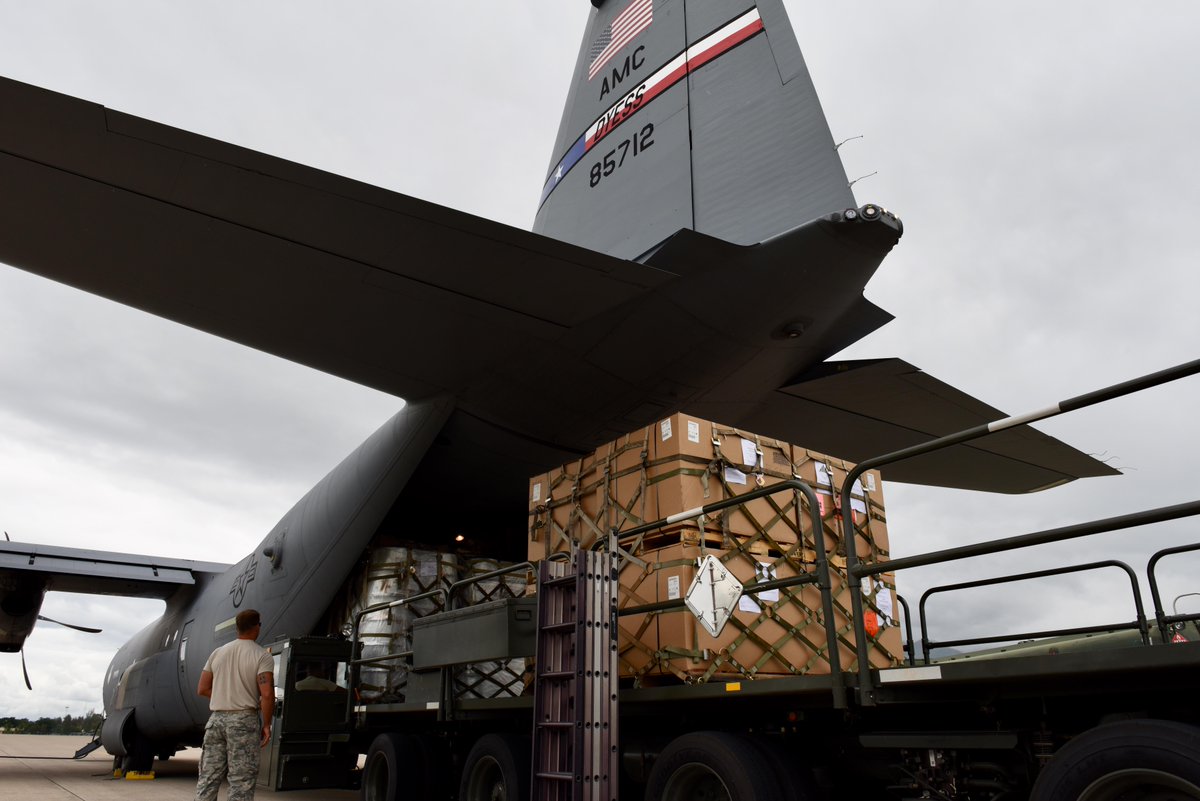 usairforce's tweet photo. .@DyessAFBase #C130Js deliver supplies anytime, anyplace! #Honduras https://t.co/KrCC8erg6A https://t.co/OqRrjaiKAJ