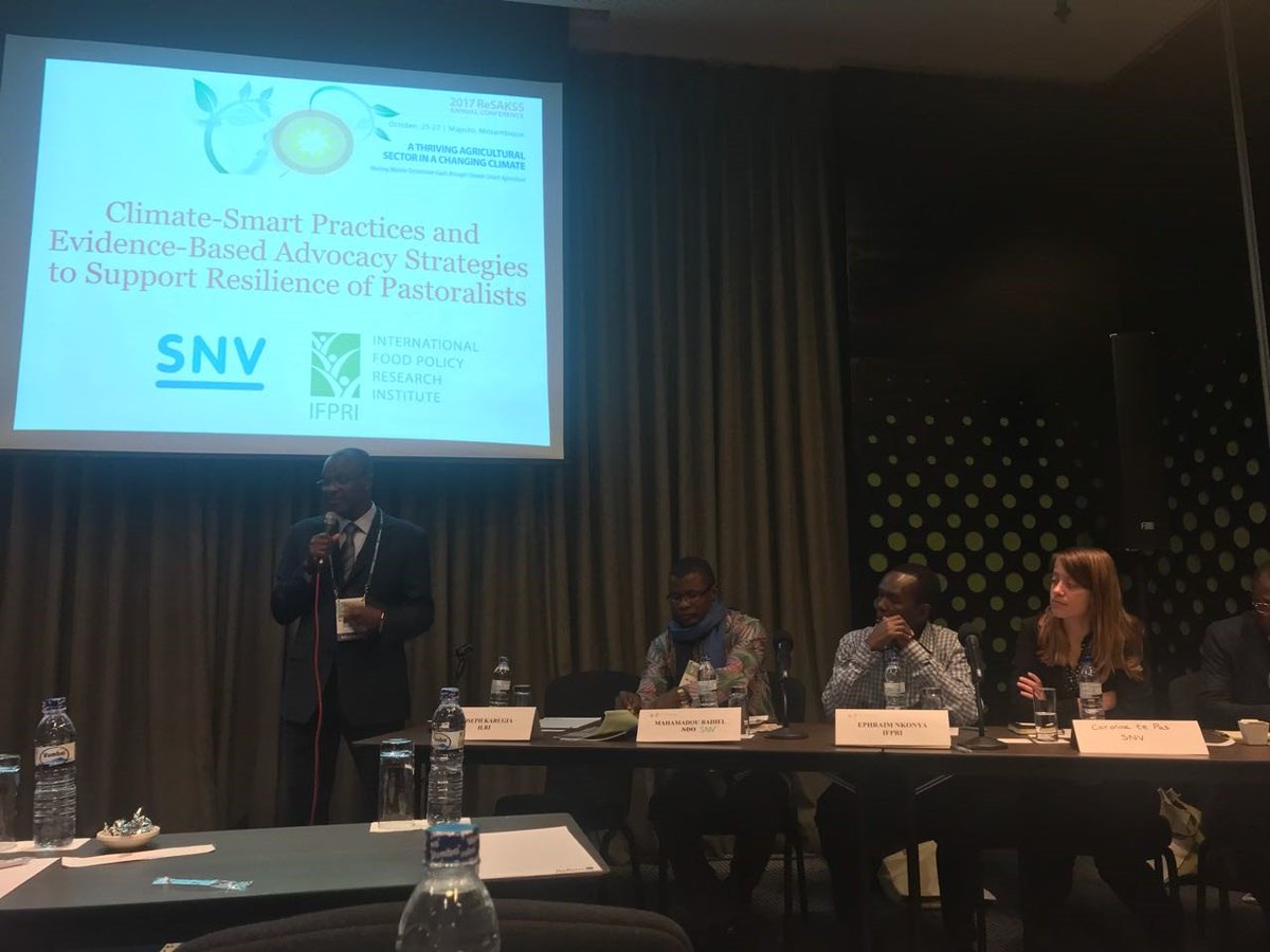 Caroline_teP's tweet photo. SNV/IFPRI side event on #CSA &amp; evidence-based advocacy to support pastoralists' #resilience at the #2017ReSAKSS conference @SNVworld @IFPRI https://t.co/0jyEKxUCeF
