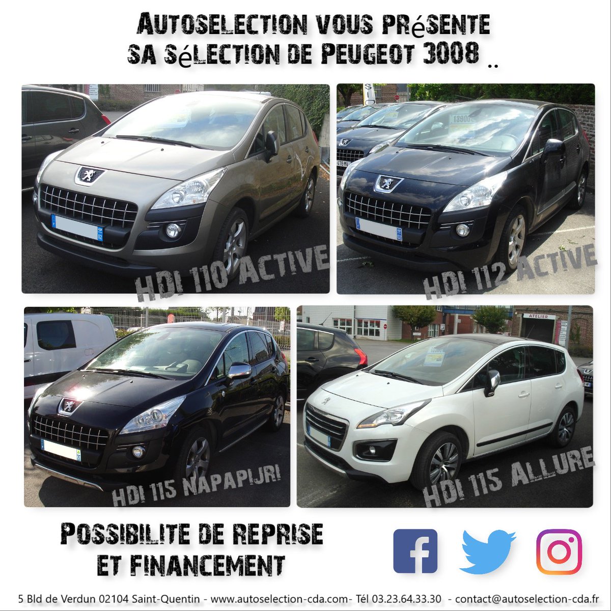 autoselection02's tweet photo. Nous vous proposons une sรฉlection de @Peugeot 3008 au sein de notre concession !
#concession #autoselection #peugeot #occasion #picardie https://t.co/y7AJFGXKyd