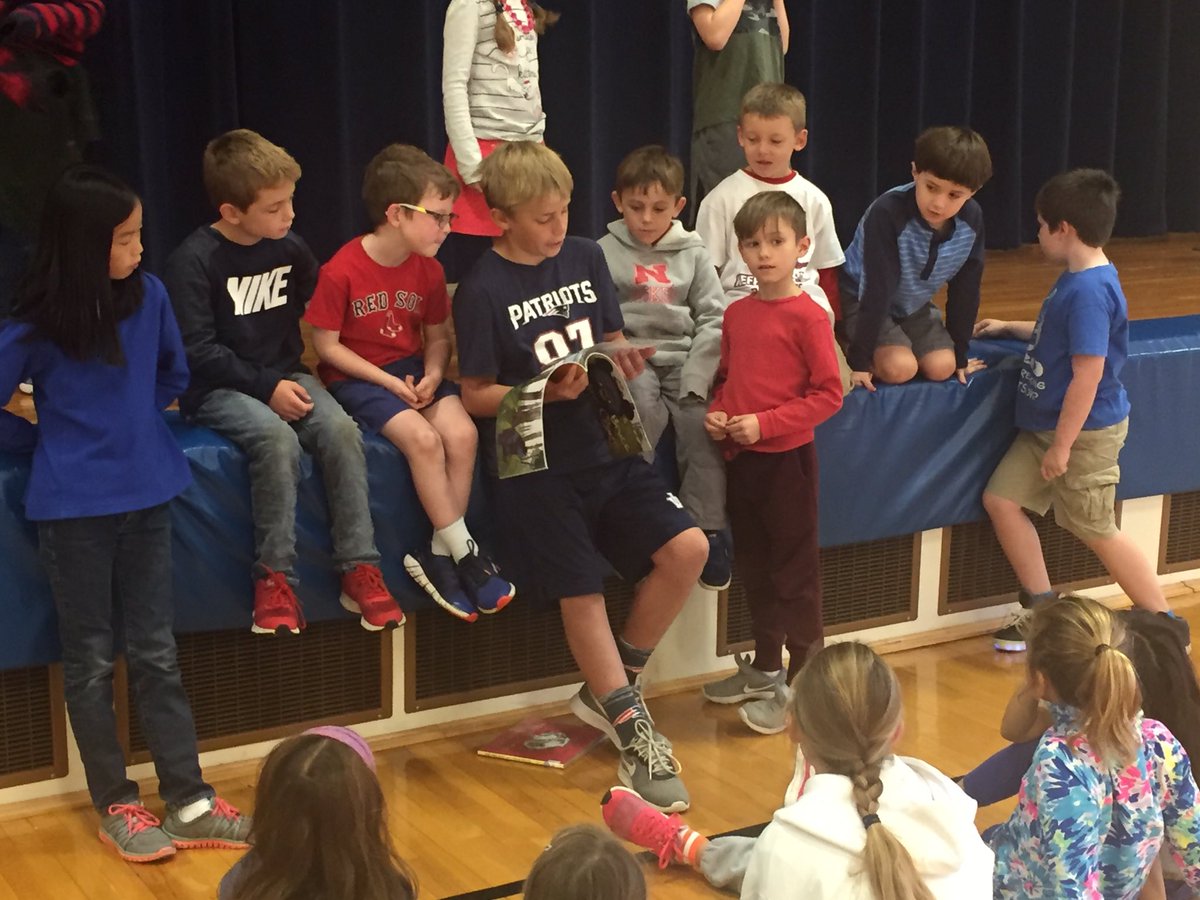 BukerSchool's tweet photo. 5th graders leading an all school read. #bukercommunity https://t.co/6f5iqDCW2C