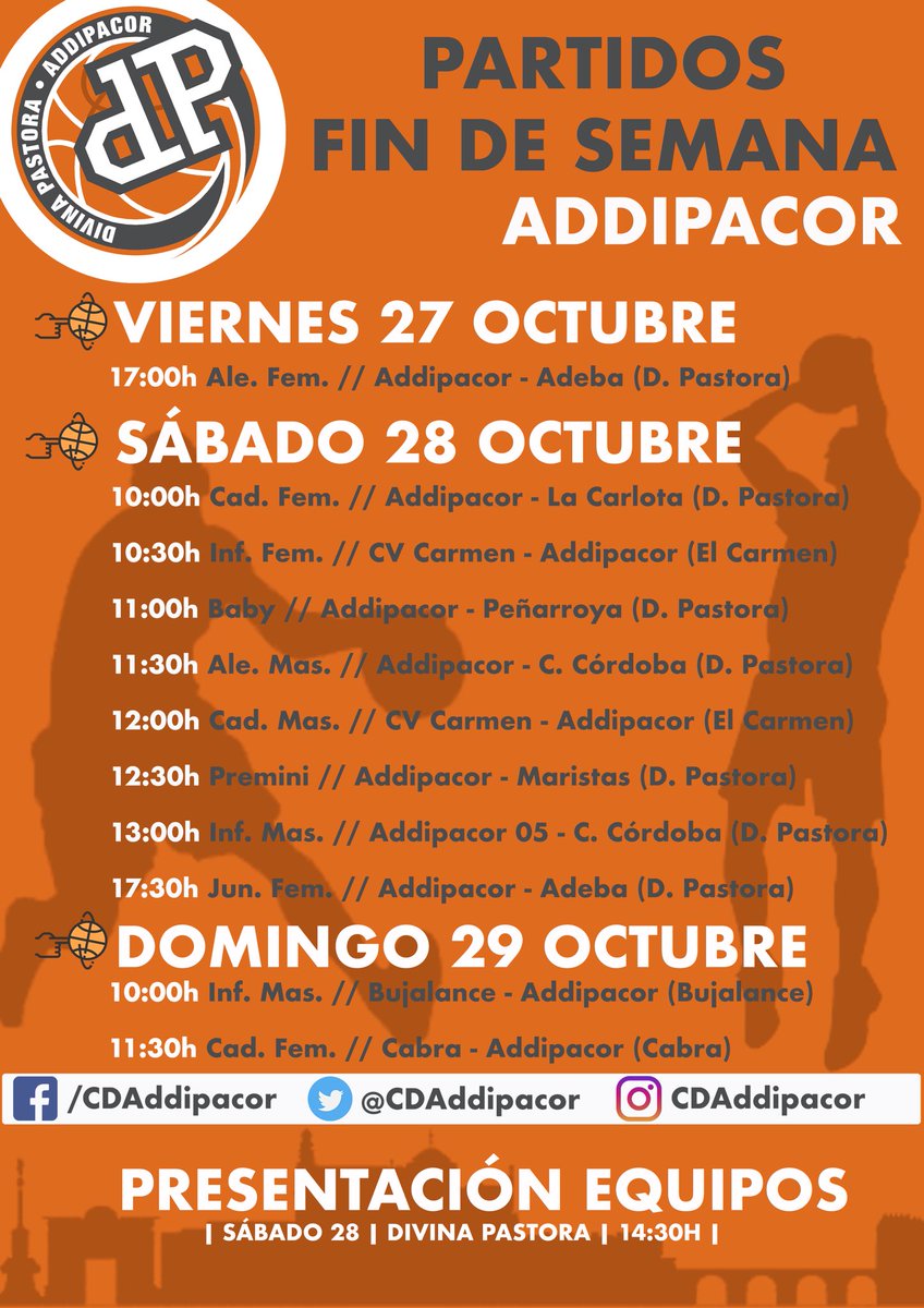 ¿Estás preparado/a? 🤔 Este es nuestro planazo para el finde. Presentación equipos, pulsera del club, sorteo camisetas, etc.

#GoAddipacor