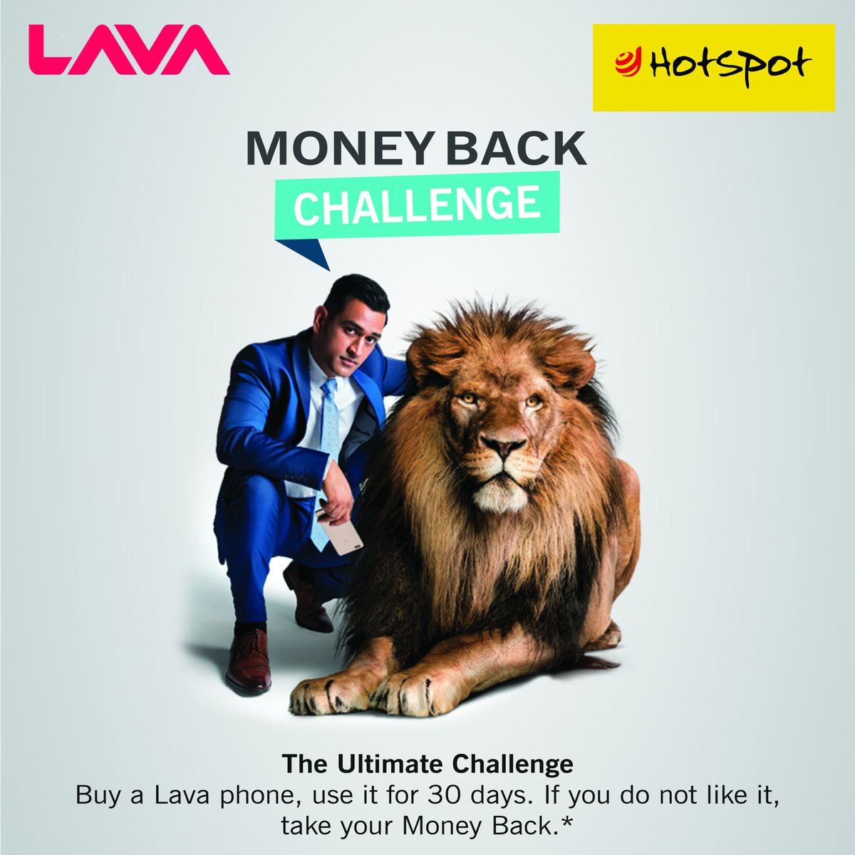 Hotspot_Store's tweet photo. Lava brings a ultimate challenging offer - "MONEY BACK CHALLENGE". For more info visit @Hotspot_Store or call 18004191133.
#Offer #LAVA https://t.co/QphMz66FRM