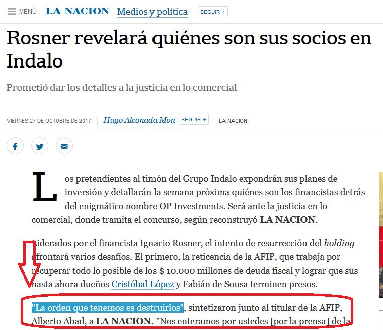 PdN_Portal's tweet photo. El gobierno sobre los medios no oficialistas, hoy en @LANACION "La orden que tenemos es destruirlos" https://t.co/b8YGKPSQhg