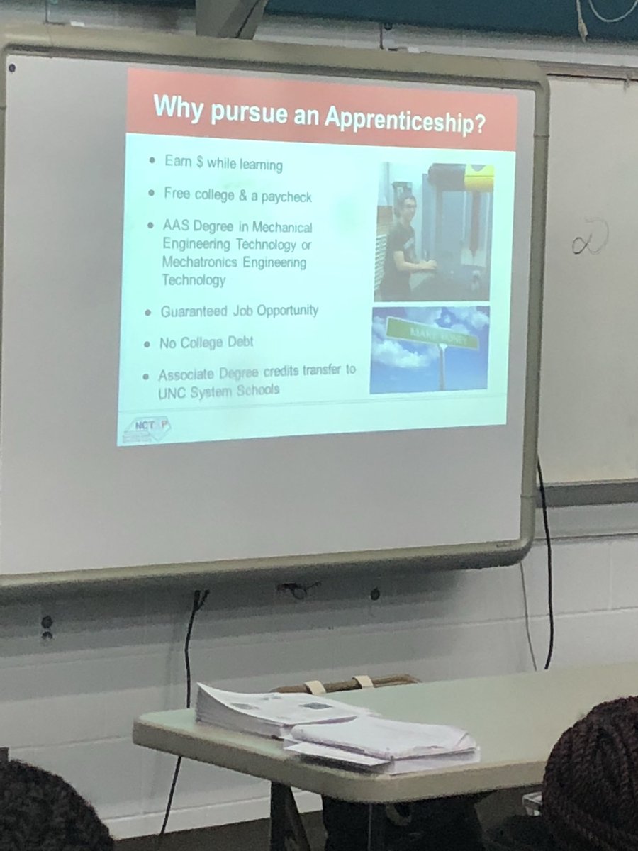 LaShawnHawley's tweet photo. Stephen Tsotsoros, Operations Mgr.-Dill Air Control speaks about #NCTAP apprenticeship program at @OfficialSVHS #VanceCoProud #goVCScte https://t.co/XWaWAnXOq1