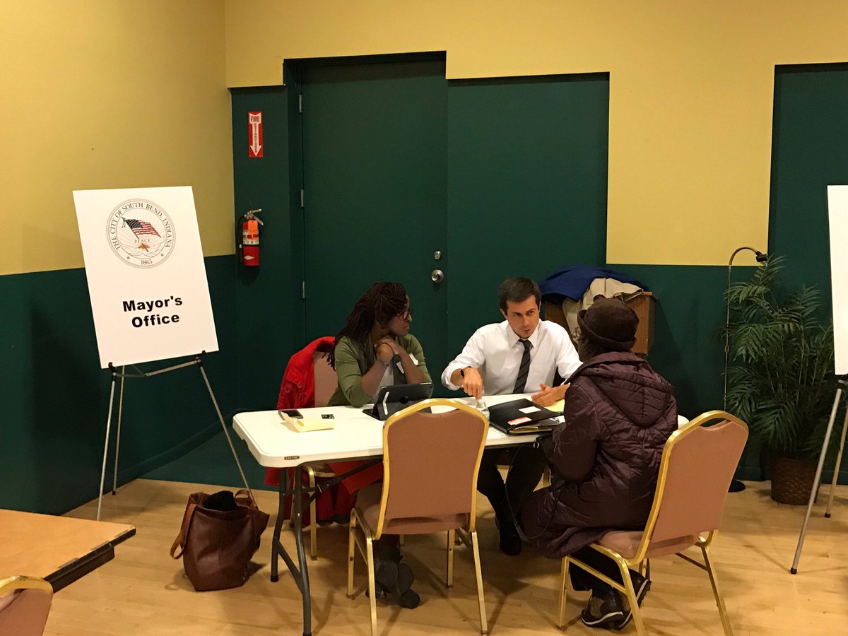PeteButtigieg's tweet photo. Thanks to all who came by Mayor's Night Out last night. Appreciate the chance to hear how we're doing, get ideas &amp; solve problems together. https://t.co/a8bW45yhoa