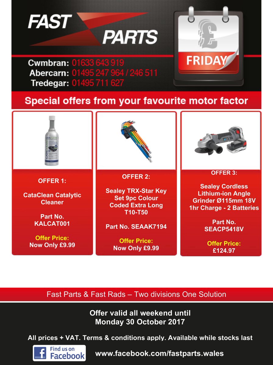Still time to take advantage of our trade only Fast Parts Friday offers #fridayfeeling