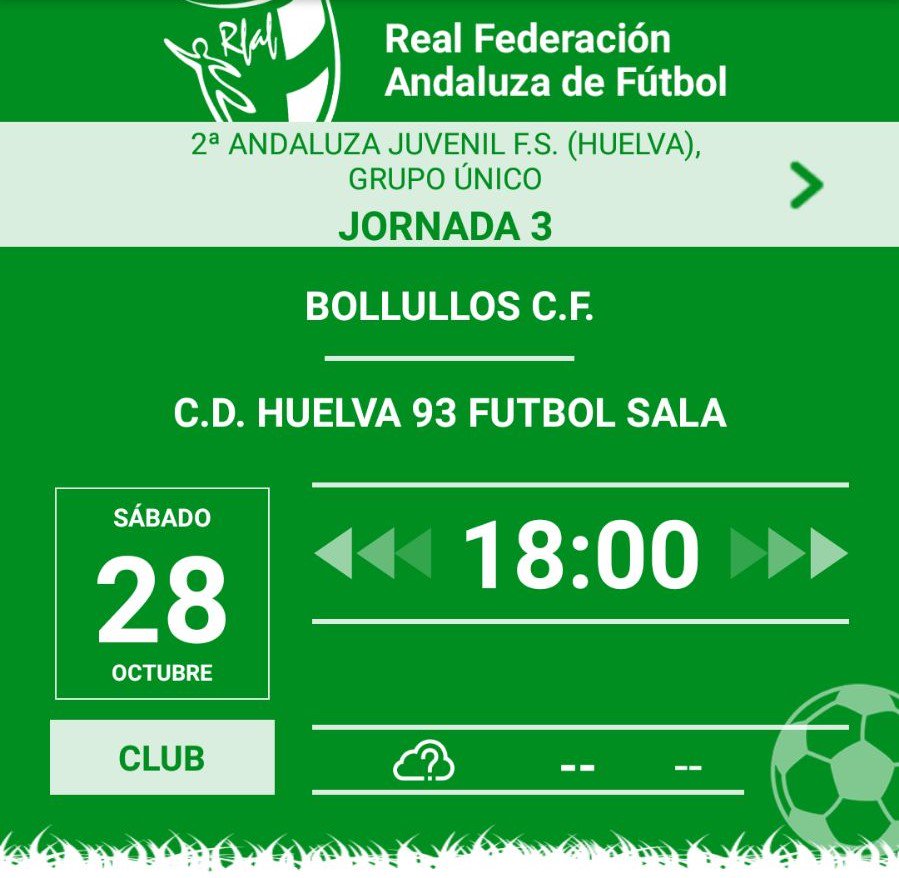 <a href="/Bollullos_CF/">Bollullos C.F.</a>  🆚 #juvenil
#Jornada3
📆Sábado 28 oct
🕐18:00h