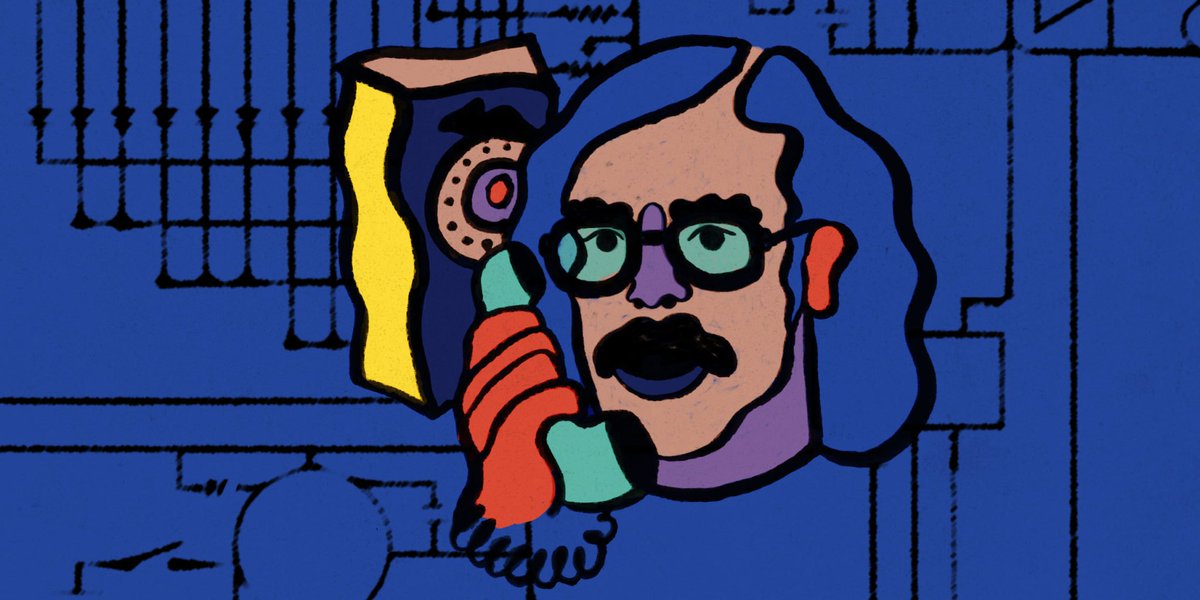dailydotart's tweet photo. Meet John Draper, the hacker who inspired Apple’s founders (story by @itsdavidgilmour art by @netabomani)  https://t.co/Vkvj9cmyRV https://t.co/JqFqhTHTfZ