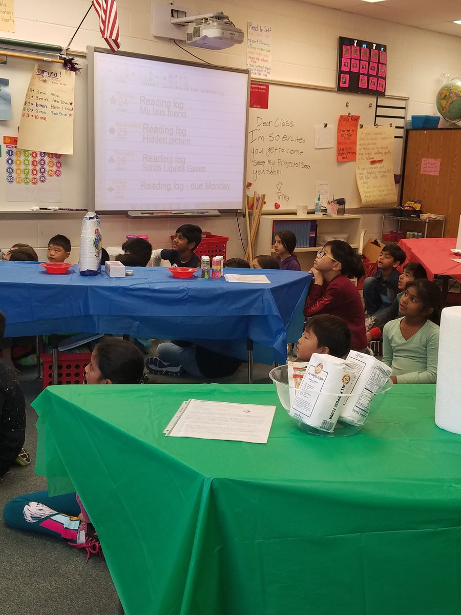 TeacherGant's tweet photo. All set up and ready for MAD SCIENCE DAY #funingrade2 @colinpowelles https://t.co/lmFT7BR4do