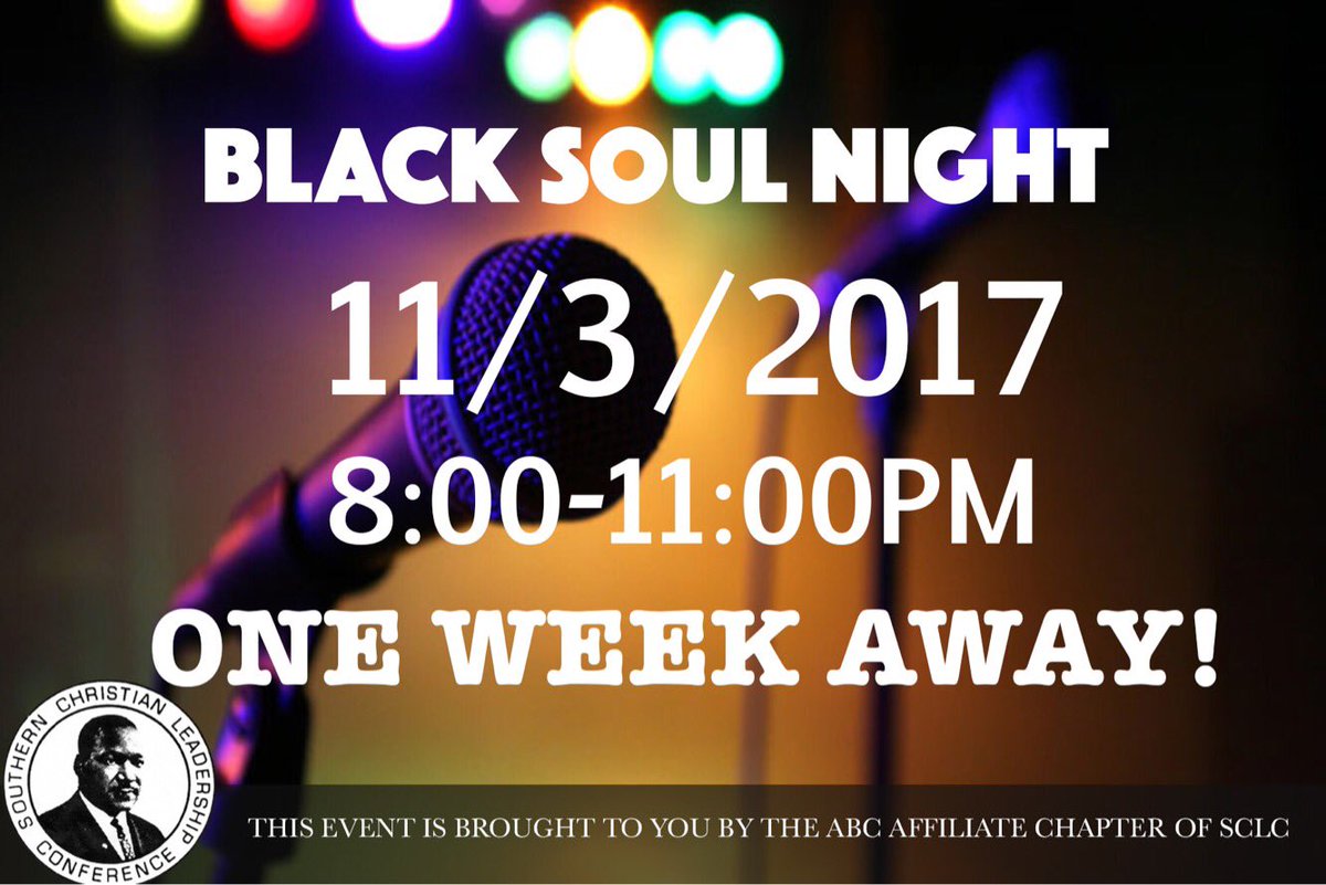 sclc_abc's tweet photo. We are one week away from #BlackSoulNight https://t.co/LzOS6Av3et