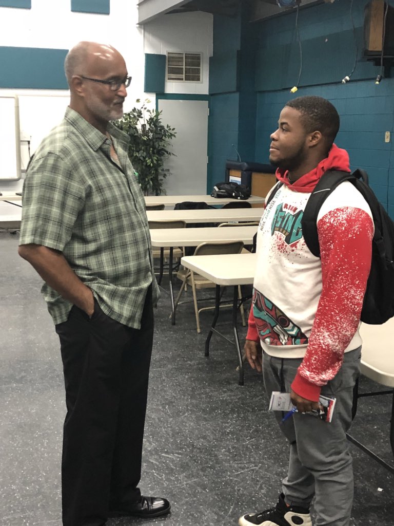LaShawnHawley's tweet photo. Mr. Tsotsoro &amp; Mr. Burwell answers questions about Dill &amp; about the #NCTAP apprenticeship program at @OfficialSVHS #VanceCoProud #goVCScte https://t.co/1zmkN8znbQ