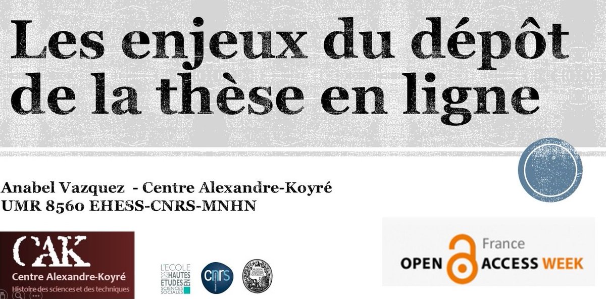 Ana_belVazquez's tweet photo. Merci @Marion_Dupuis et @EHESS_fr pour l'invitation à l'#OpenAccessWeek2017
A refaire très vite #HALpower https://t.co/t7cFSNPx7e