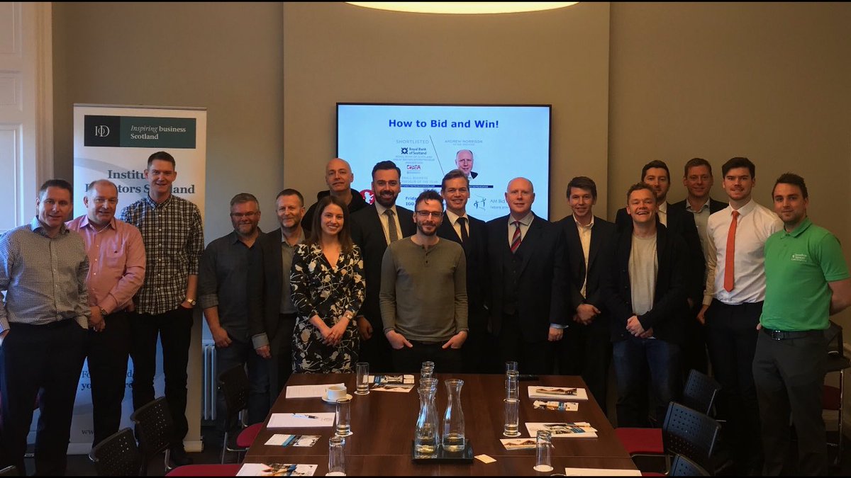 MarkScotia's tweet photo. Thanks to all who attended #howtobid&amp;win Scotia workshop. Many thanks to Andrew &amp; David @AMBidServices for presenting &amp; @IoD_Scotland hosts https://t.co/ITYS9YKSrO