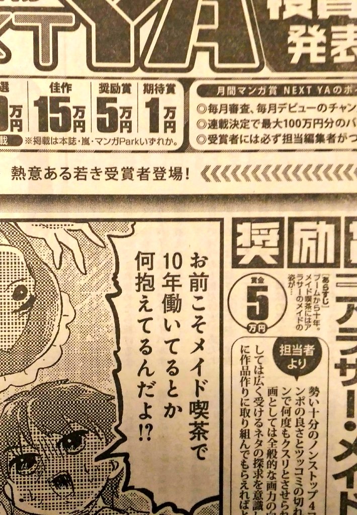 並庭マチコ プリンセスお母さん 3巻発売中 Twitterren 私マチコの アラサーメイド 他2作品 ヤングアニマルの月例賞で賞 を頂き 本日発売した号で結果発表されました 4コマ漫画だとこれ以上大きい賞は難しいそうで 投稿ではなく掲載して頂くのを目指した漫画を