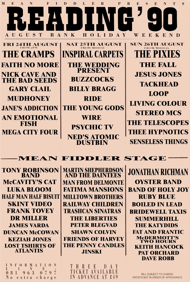 The 1990 Reading Festival lineup: The Fall, Jesus Jones and the
