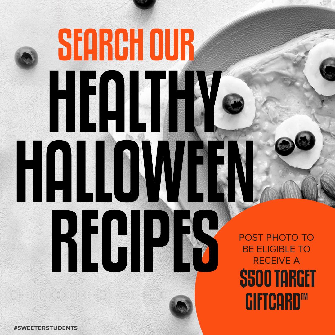 Trick or treat! Here’s a Healthy Halloween snack to eat: bit.ly/2tRJLsP #SweeterStudents