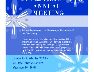 PWYWCAInc's tweet photo. Please come to the @PWYWCAInc Annual Meeting.  Tour the building, meet your neighbors https://t.co/r8CzR35Vb0