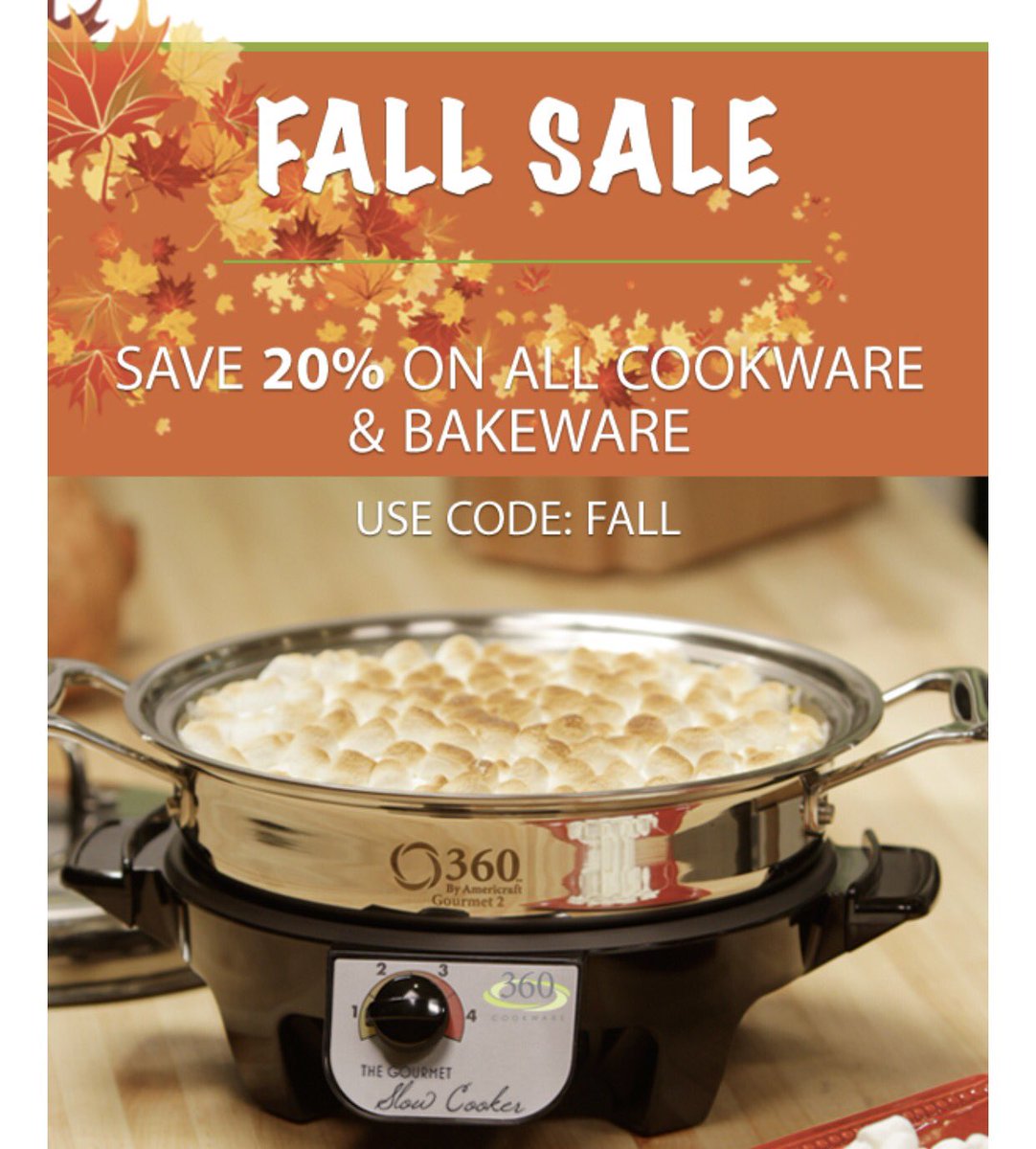 360Cookware's tweet image. Our #fallsale has arrived! 🍁🍂take 20% off all Cookware &amp;amp; Bakeware! Use code: Fall @ checkout! #cookingitup360style 
360cookware.com/collections/36…