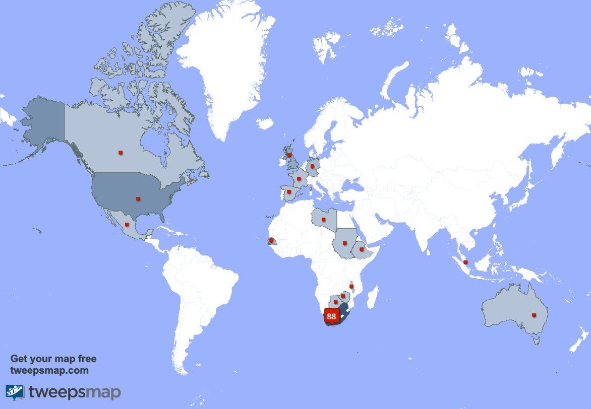 I have 6 new followers from USA, and more last week. See tweepsmap.com/!BioParkGauteng