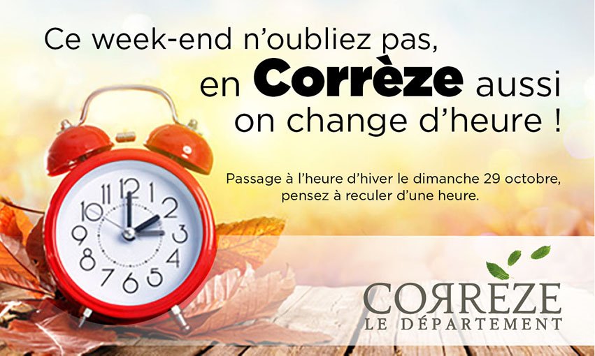 Departement19's tweet photo. #ChangementDHeure https://t.co/HrZNIOLg9l
