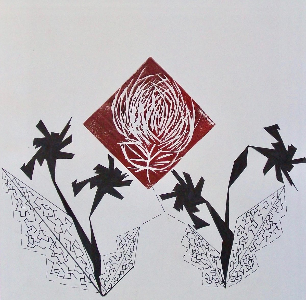 lrart167's tweet photo. Sophomore Printmaker Julia McGlynn's composition: natural and abstract, high contrast. Great piece! https://t.co/IjelSgzIRG