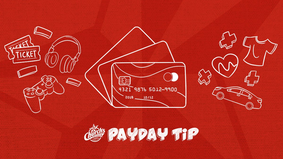 ChurchsChicken's tweet photo. Going thru a cc statement is no fun, but this time try adding “+” next to needs & “–” next to the nonessentials. #paydaytip https://t.co/pqAyjqh7FV