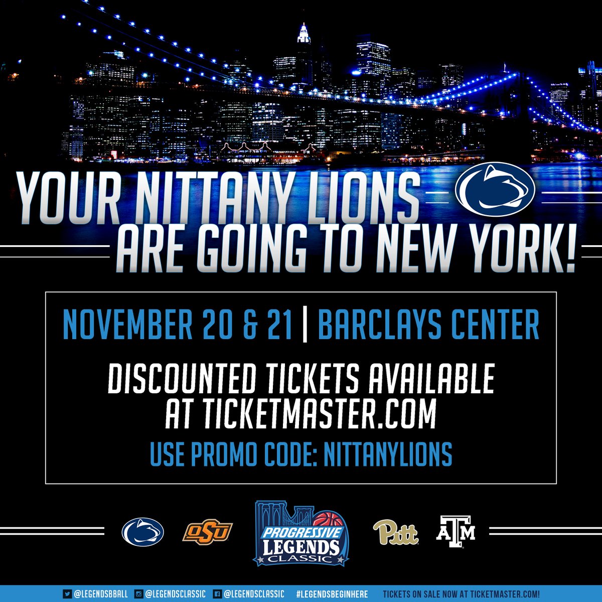 LegendsBBall's tweet photo. @Coach_Chambers We want to see all our fans in Brooklyn next month when we face Pitt, Texas A&amp;M &amp; OK State at @barclayscenter 
#ClimbWithUs https://t.co/4xF7ICllz5